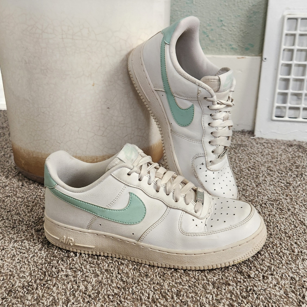 Nike Air Force 1 Sneakers with Mint Accents
